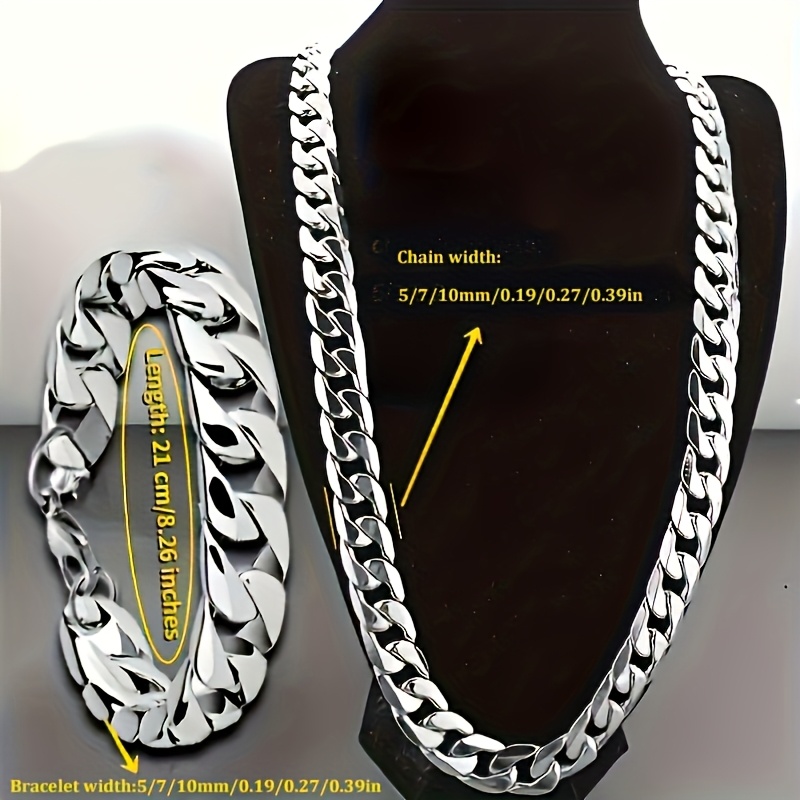 2pcs Necklace Bracelet Set Unisex Y2K Couple Jewelry